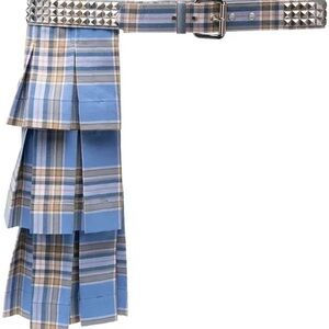 Collina Strada Lizzie Plaid Cotton Flannel Kilt Belt (Blue/Multicolor)